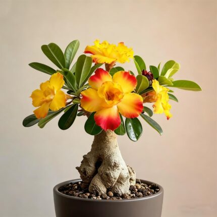 Desert Rose Live Plant, Adenium Obesum, Blooming Size, Drought Tolerant Succulent for Indoor Outdoor - 1Bulbs, C